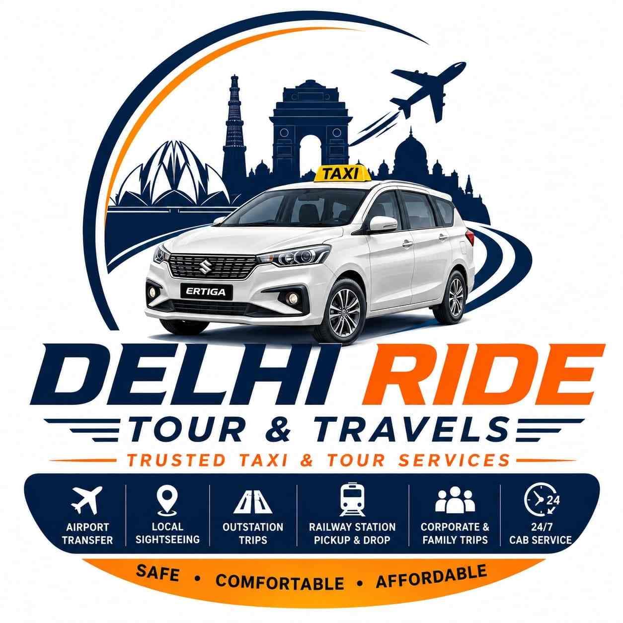 Delhi Ride Tour & Travels | Trusted Taxi Airport Transfer & Outstation Cab Service logo
